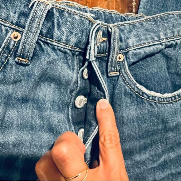 Old Navy Girl’s Lot of 2 O.G. Straight High Rise Jeans Dark/Medium Blue Wash 12 - Picture 8 of 12